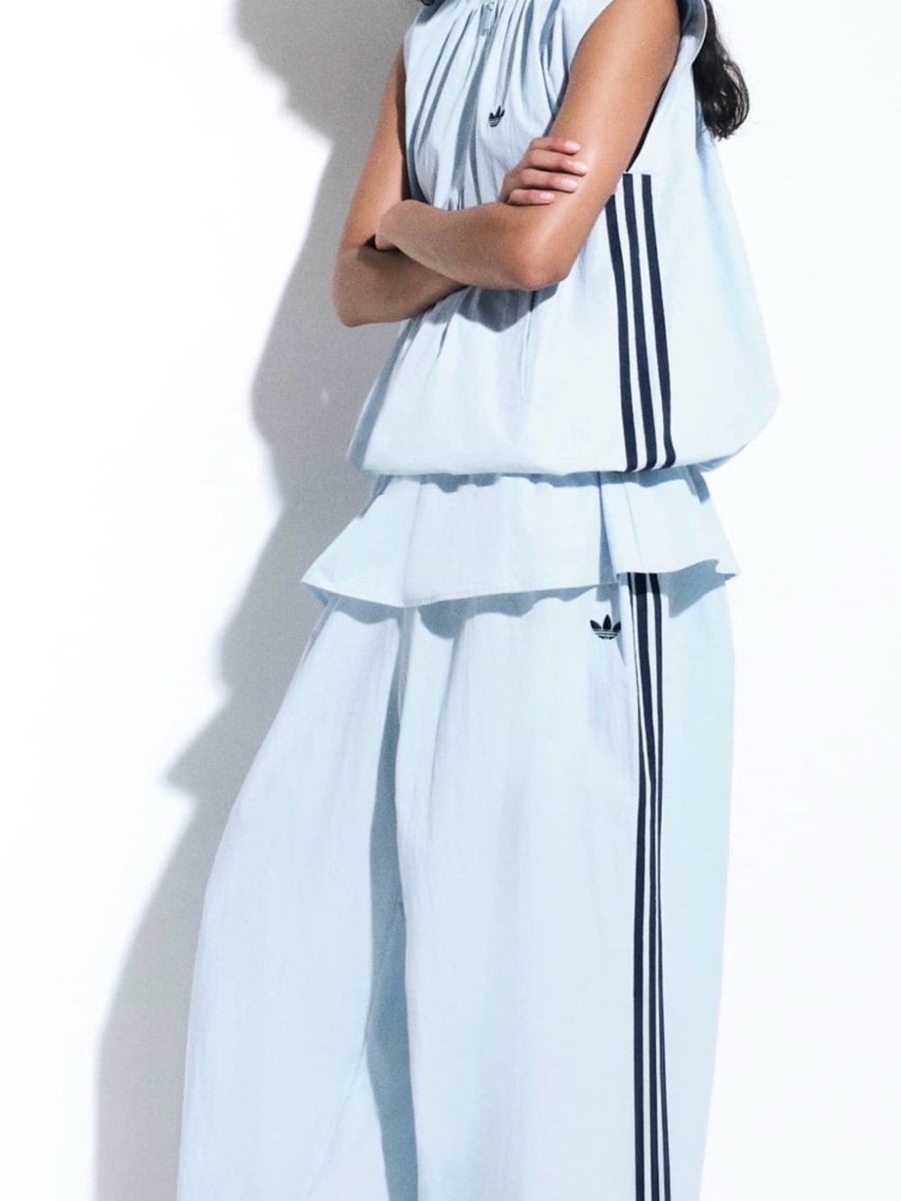 SET - Asos x adidas Light Blue Wide-Leg Track Pants and Vest